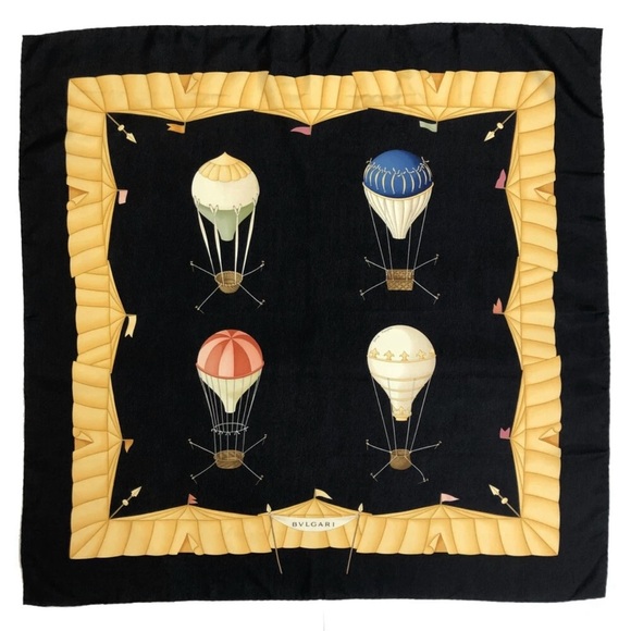 Authentic BVLGARI scarf Balloon Pattern Silk 100% Scarf - Picture 2 of 8